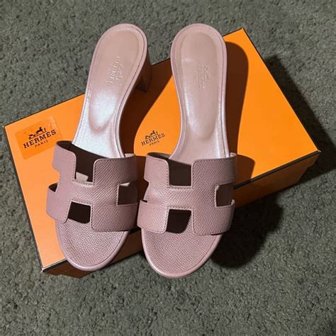 Hermes Epsom Calfskin Sandals Oasis Rose Aube 